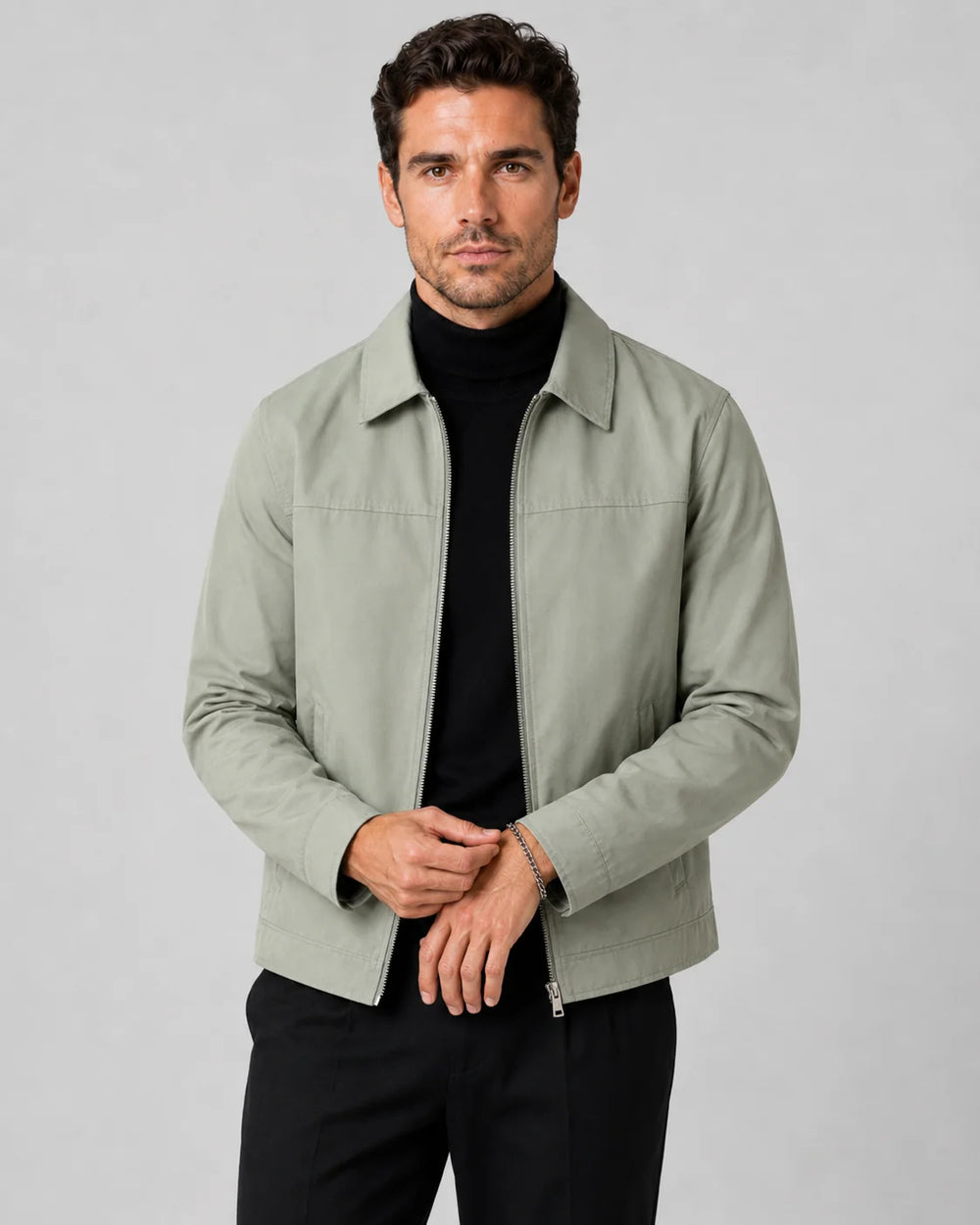 Veste Harrington col chemise à zip pour homme 1