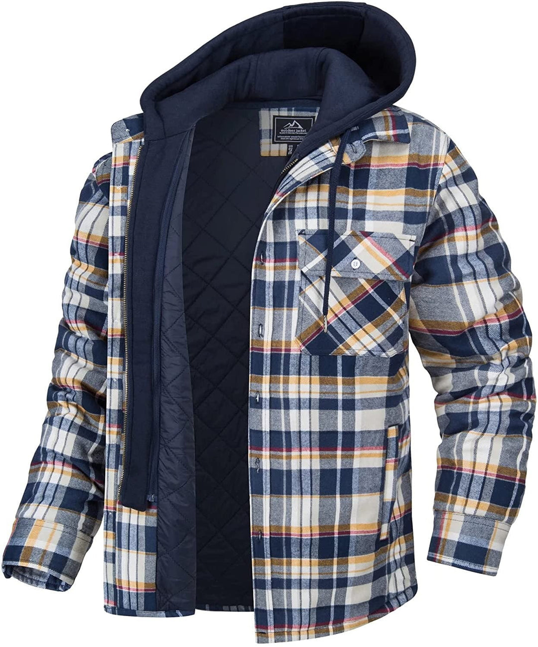 Veste Tommy | Gilet à capuche à carreaux pour homme avec doublure chaude 0