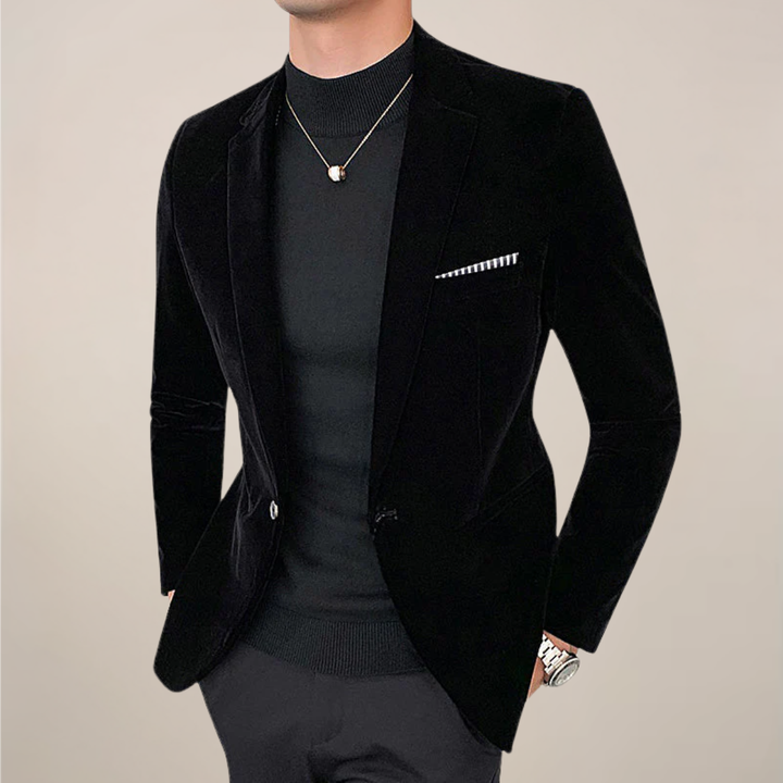 Veste blazer habillée pour homme, coupe ajustée, revers cranté 0