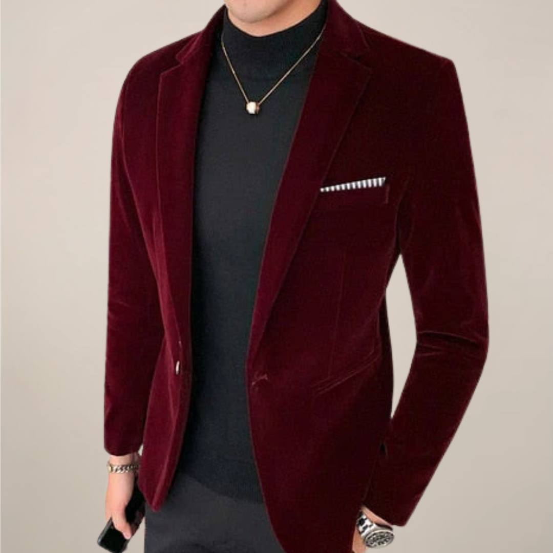 Veste blazer habillée pour homme, coupe ajustée, revers cranté 1