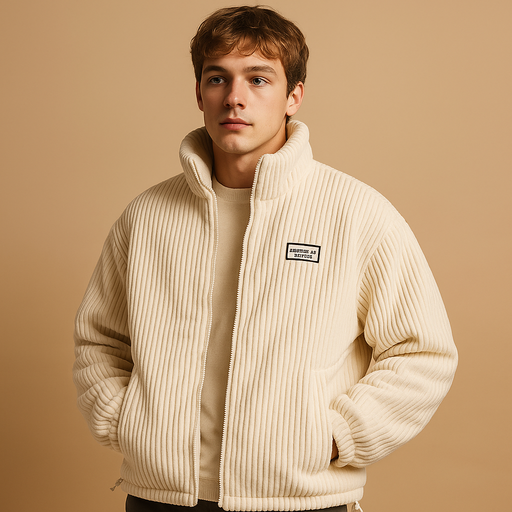 Veste chaude pour homme | Veste en velours côtelé doublée coton