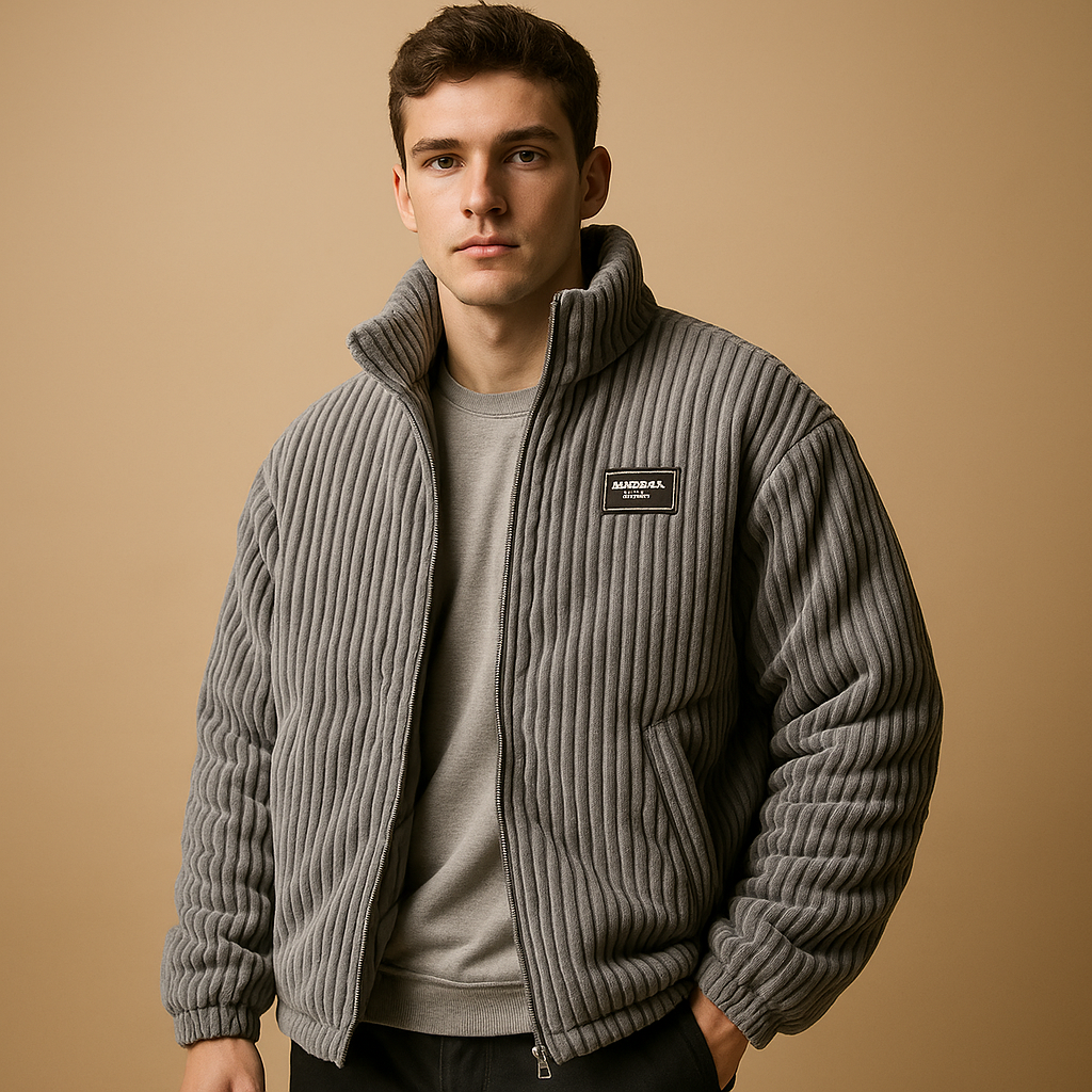 Veste chaude pour homme | Veste en velours côtelé doublée coton