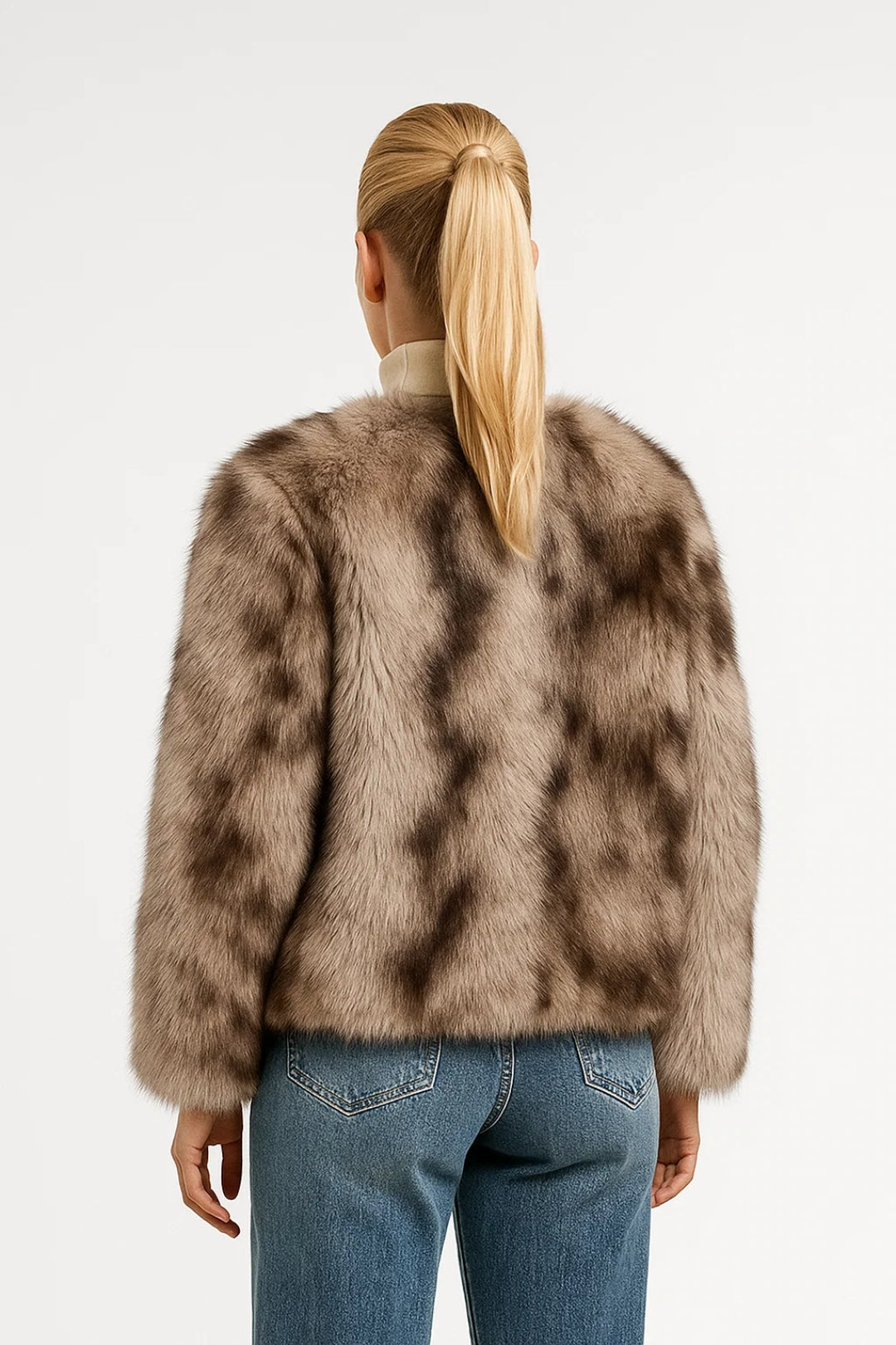 Veste courte pour femme | Veste d’hiver élégante en fausse fourrure