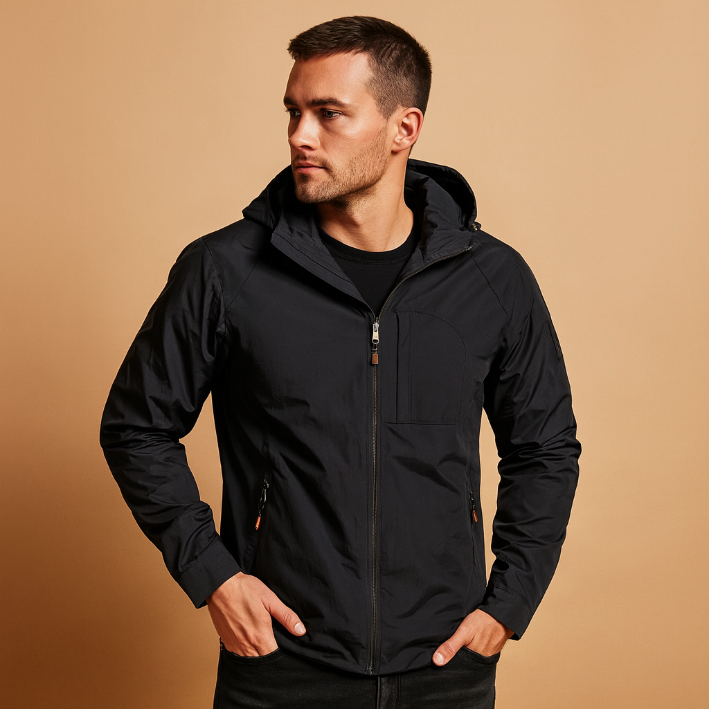 Veste pour hommes | Veste légère à capuche avec fermeture zippée