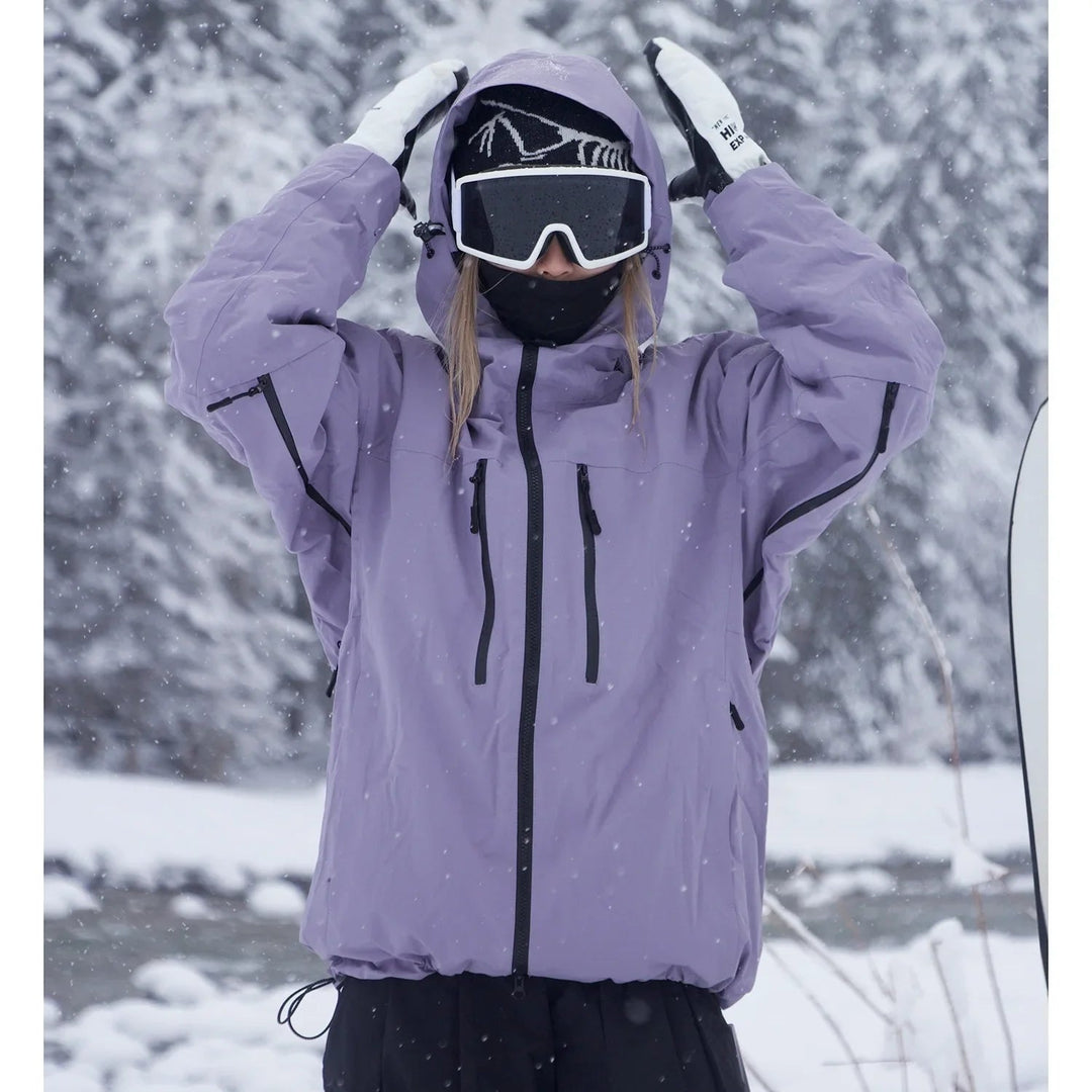 Veste de Ski Unisexe à Capuche Isolante Coupe Ajustée