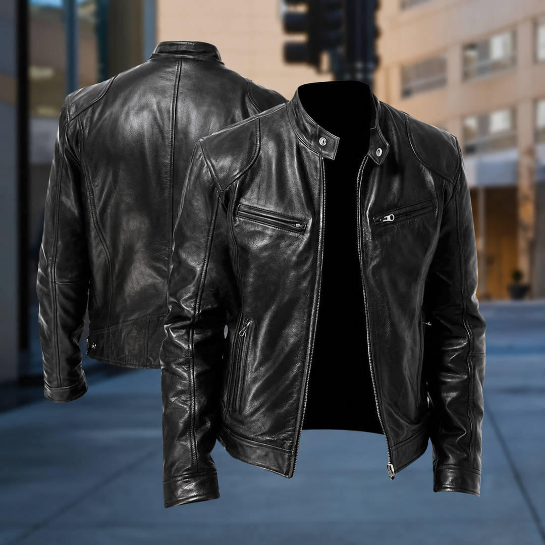 Veste en cuir pour homme Valmont | Veste élégante et écoresponsable à la coupe moderne 3