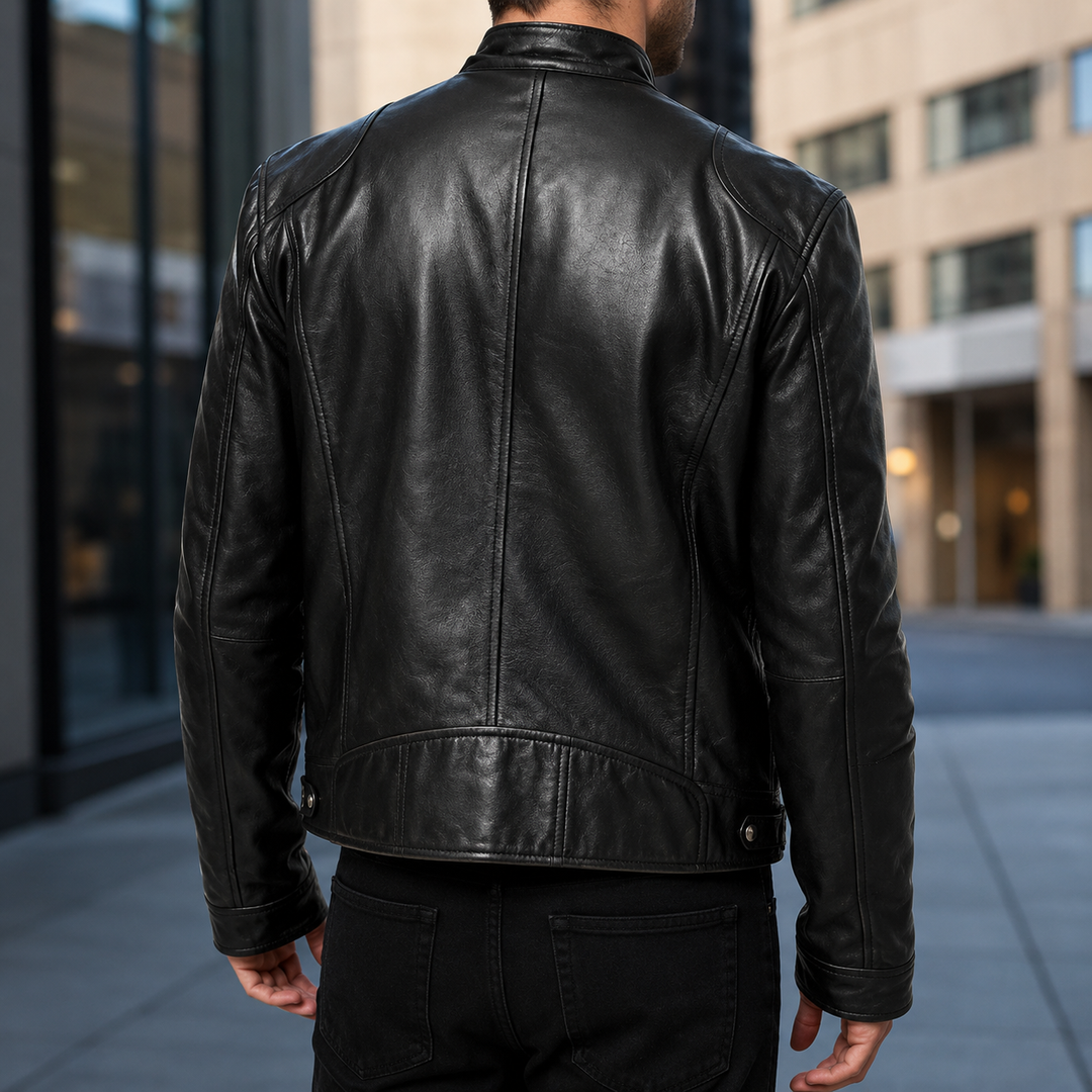 Veste en cuir pour homme Valmont | Veste élégante et écoresponsable à la coupe moderne 4