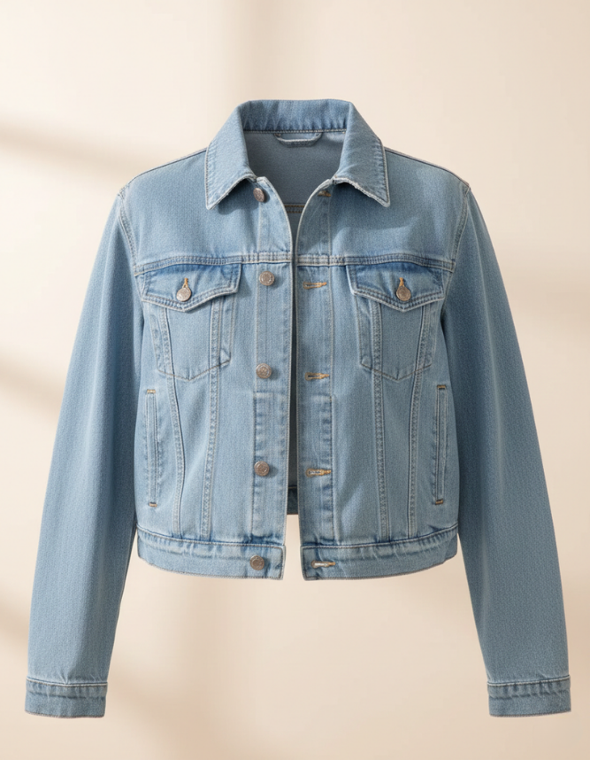 Veste en jean avec poches poitrine | Vêtements d'extérieur décontractés pour femme 1