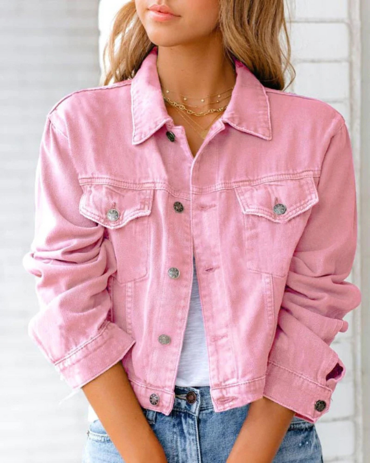Veste en jean avec poches poitrine | Vêtements d'extérieur décontractés pour femme 2