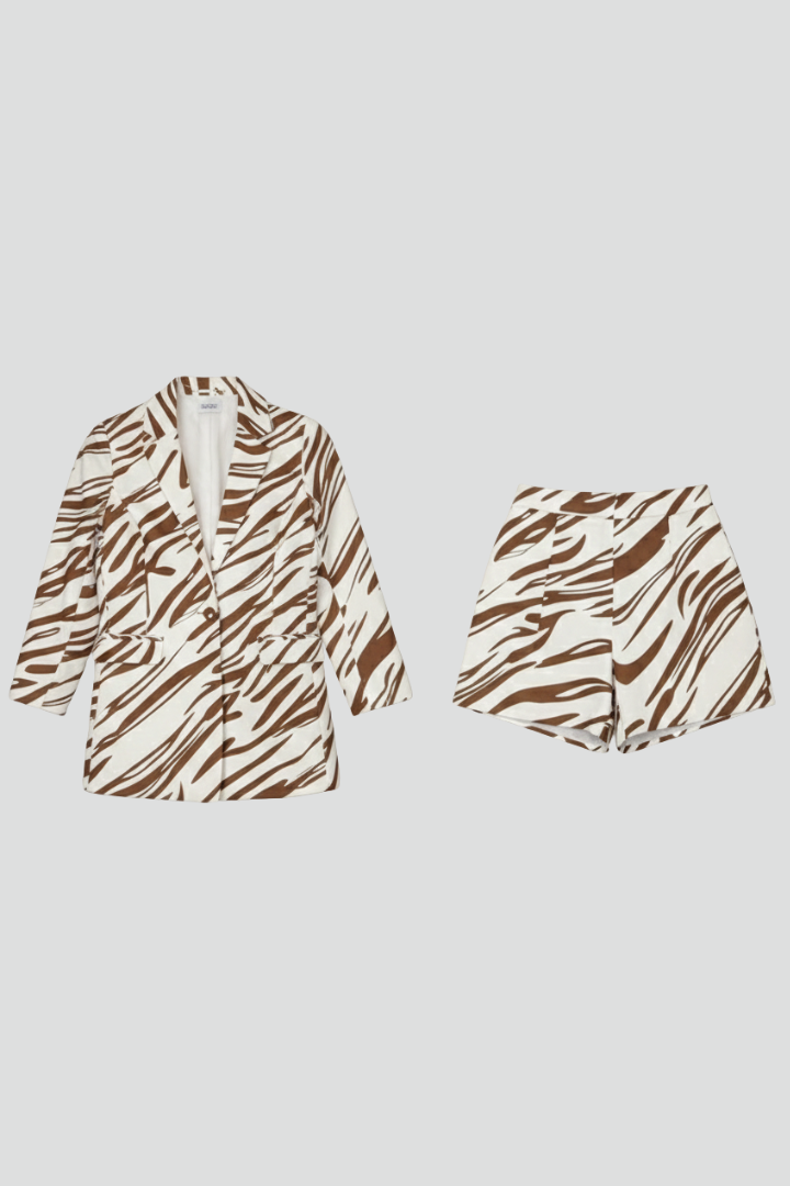 Veste femme | Ensemble avec short imprimé animal 4