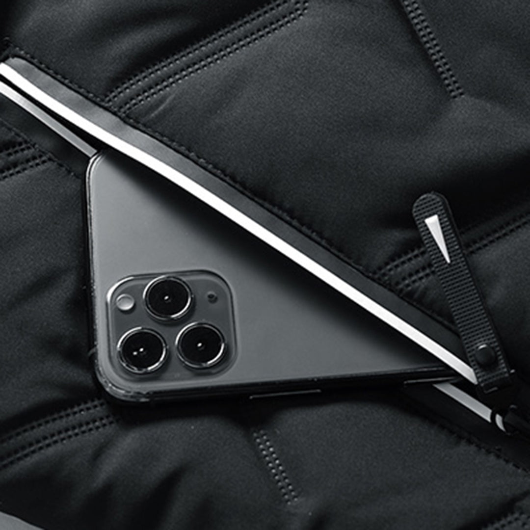 Veste pour hommes | Veste matelassée à fermeture zippée et col montant