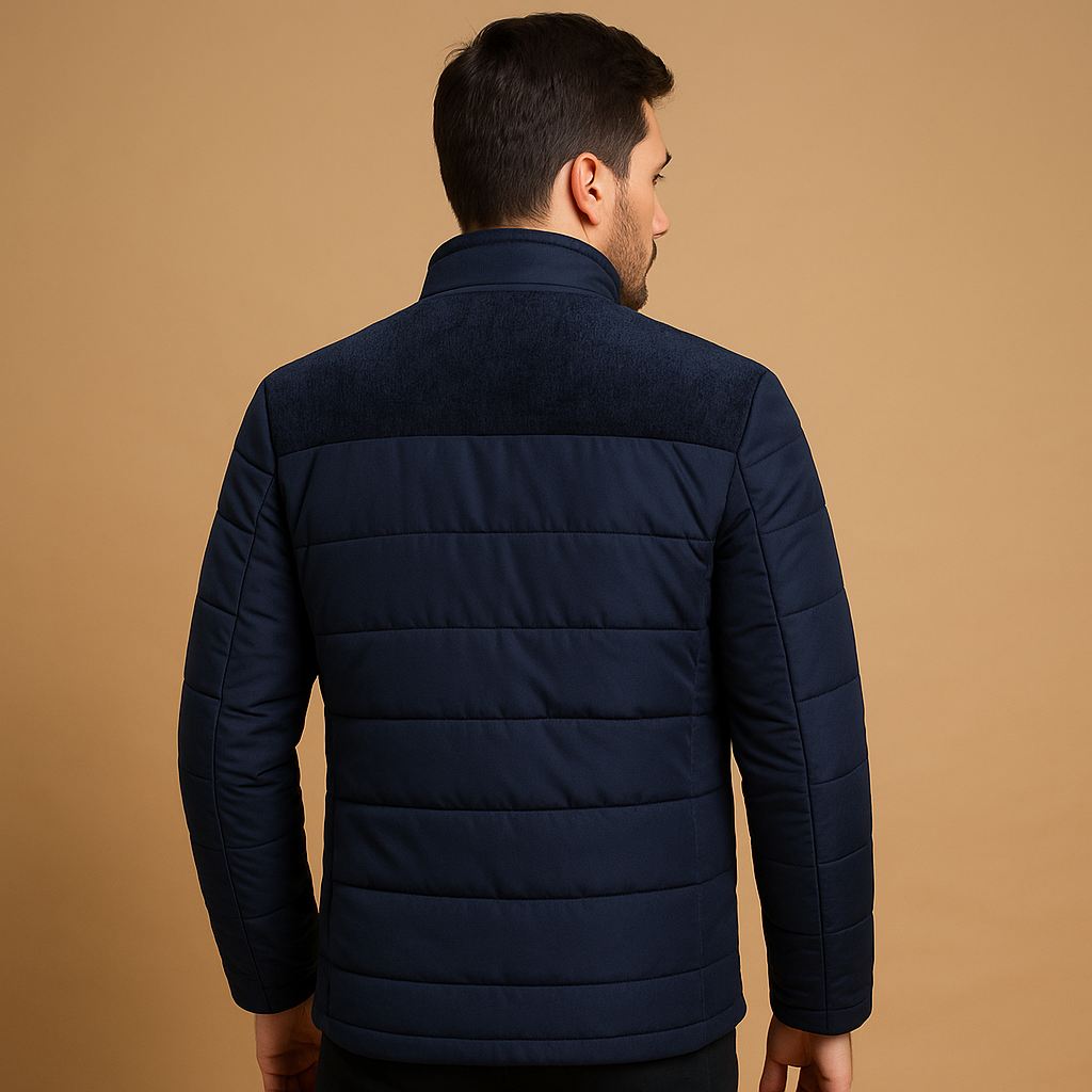 Veste pour hommes | Veste matelassée à col montant avec fermeture zippée