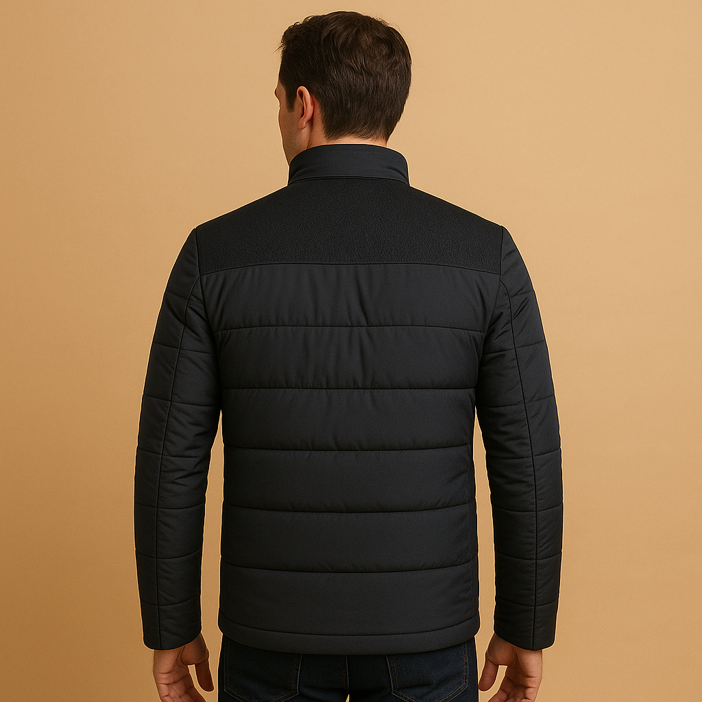 Veste pour hommes | Veste matelassée à col montant avec fermeture zippée