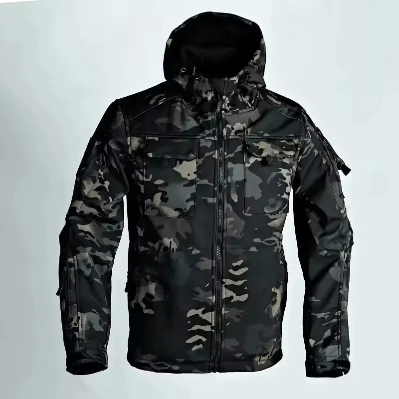 Veste softshell pour homme avec capuche zippée et poches latérales