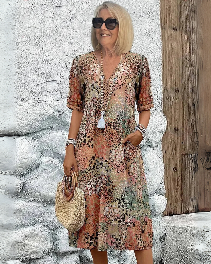 Isabeau | Robe Midi avec Imprimé