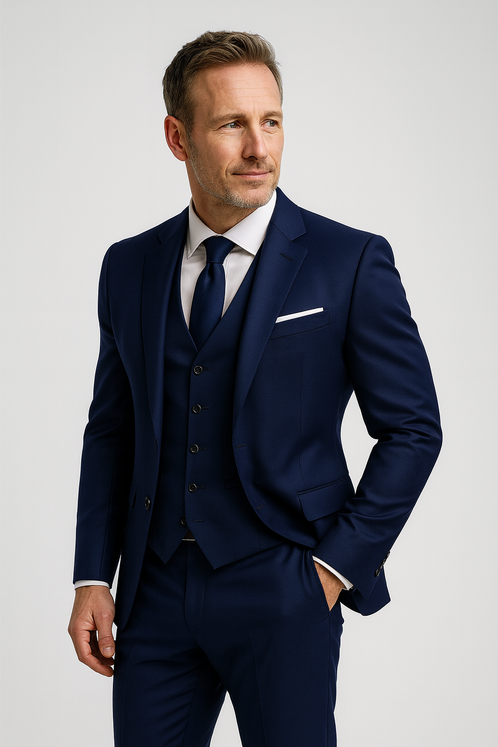 Costume trois pièces pour homme | Ensemble ajusté élégant formel