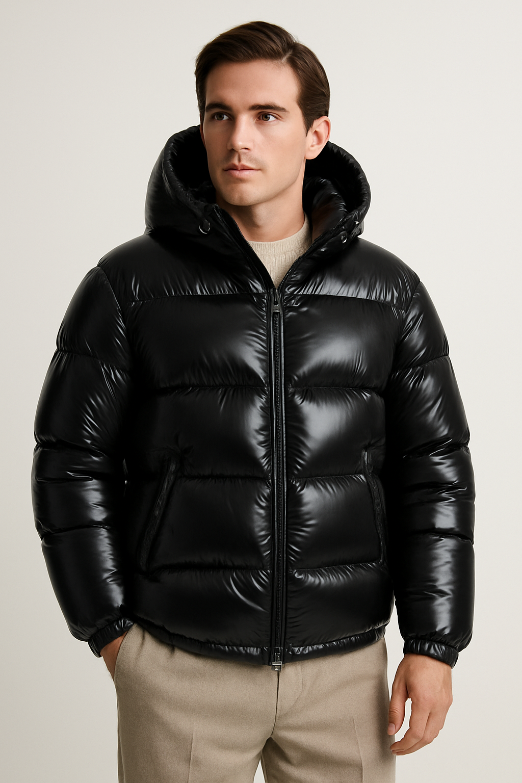 Doudoune pour hommes | Veste matelassée à capuche avec fermeture avant