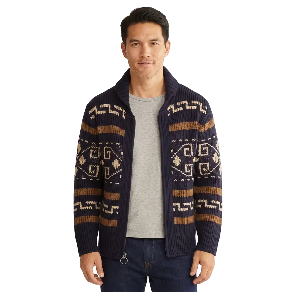Cardigan zippé pour homme en maille à coupe confortable