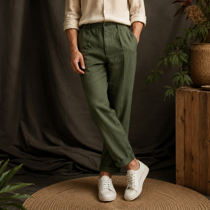 Pantalon en lin décontracté pour hommes