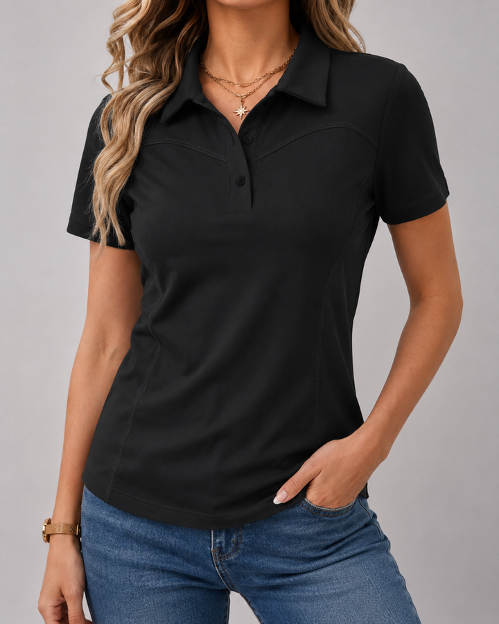Polo Femme Sport Coton Respirant Manches Courtes – Apolline