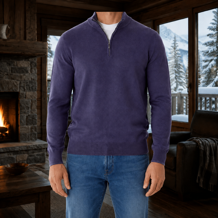 Fioletowy sweter męski Bruno, widok z przodu