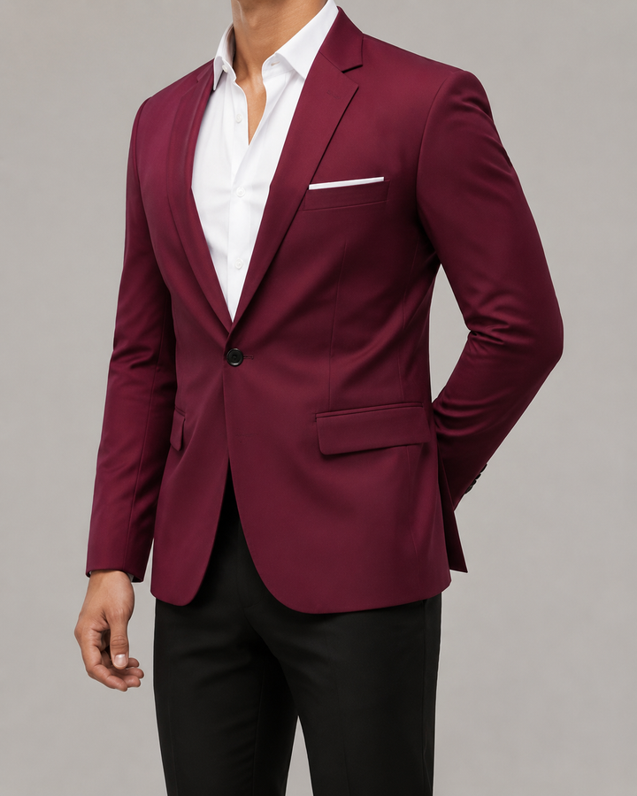 Blazer homme coupe ajustée fermeture boutonnée mariage cérémonie