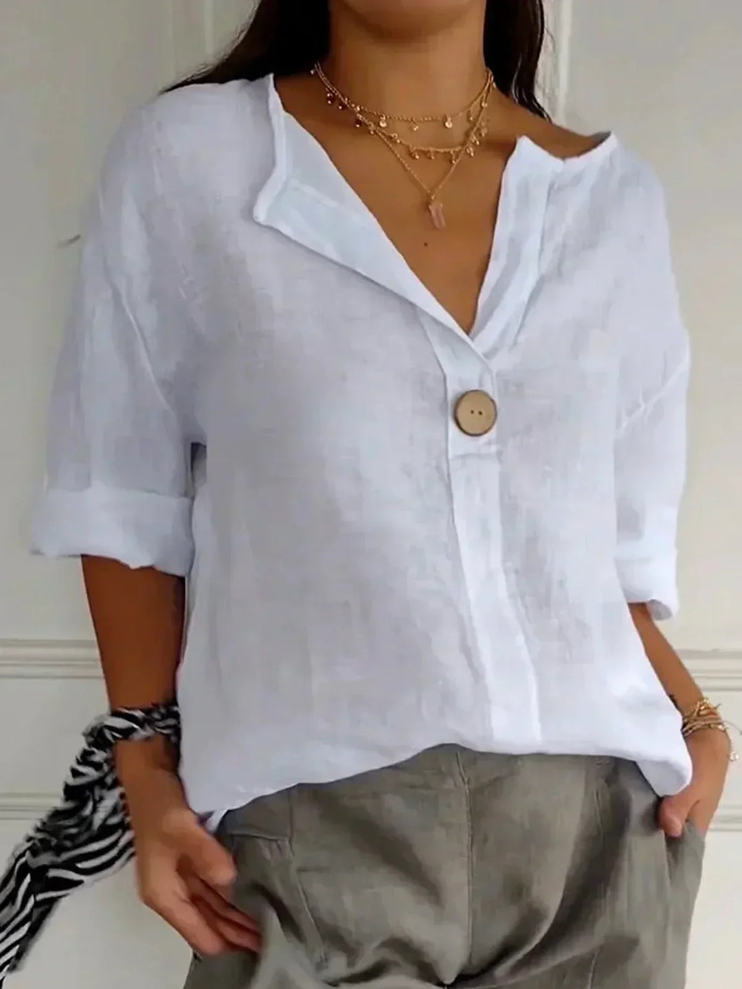 Jessa™ | Blouse décontractée à col en V