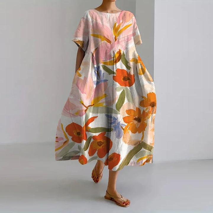 Valentina – Robe Fleurie en Viscose Élégante