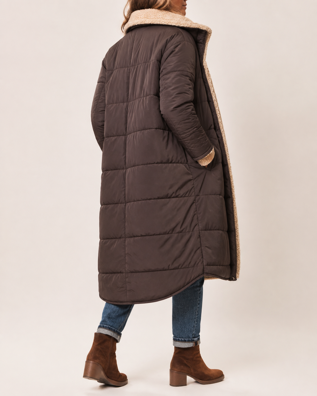 Manteau Femme Réversible Double Face Col à Revers – Fanny
