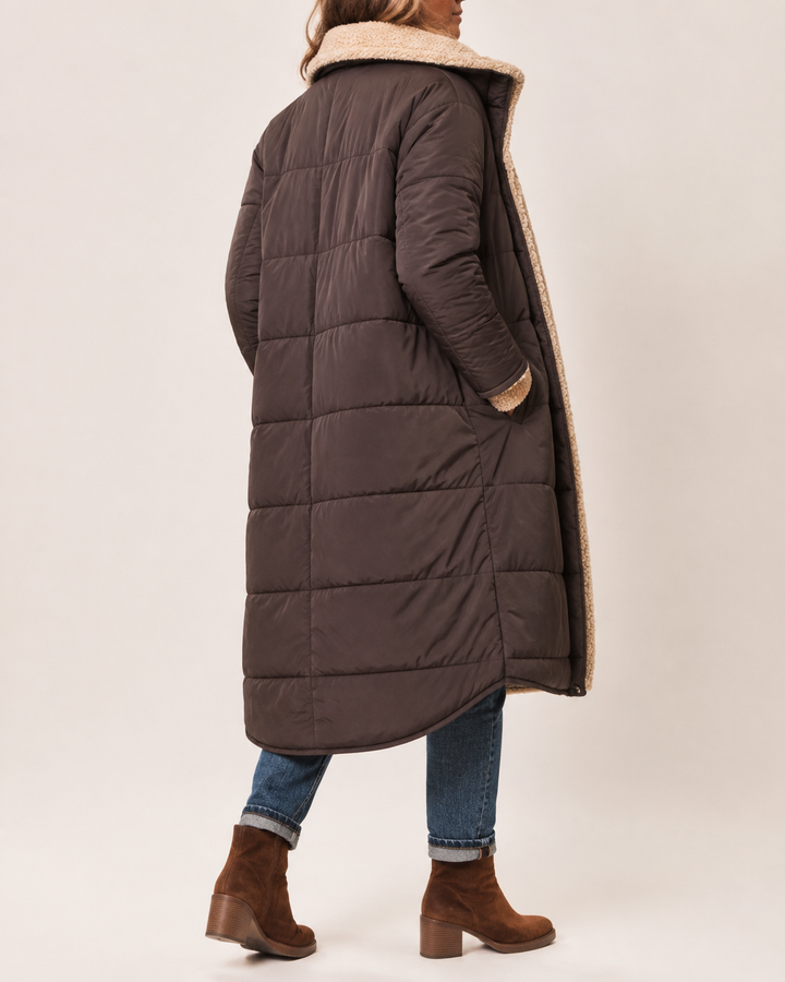 Manteau Femme Réversible Double Face Col à Revers – Fanny