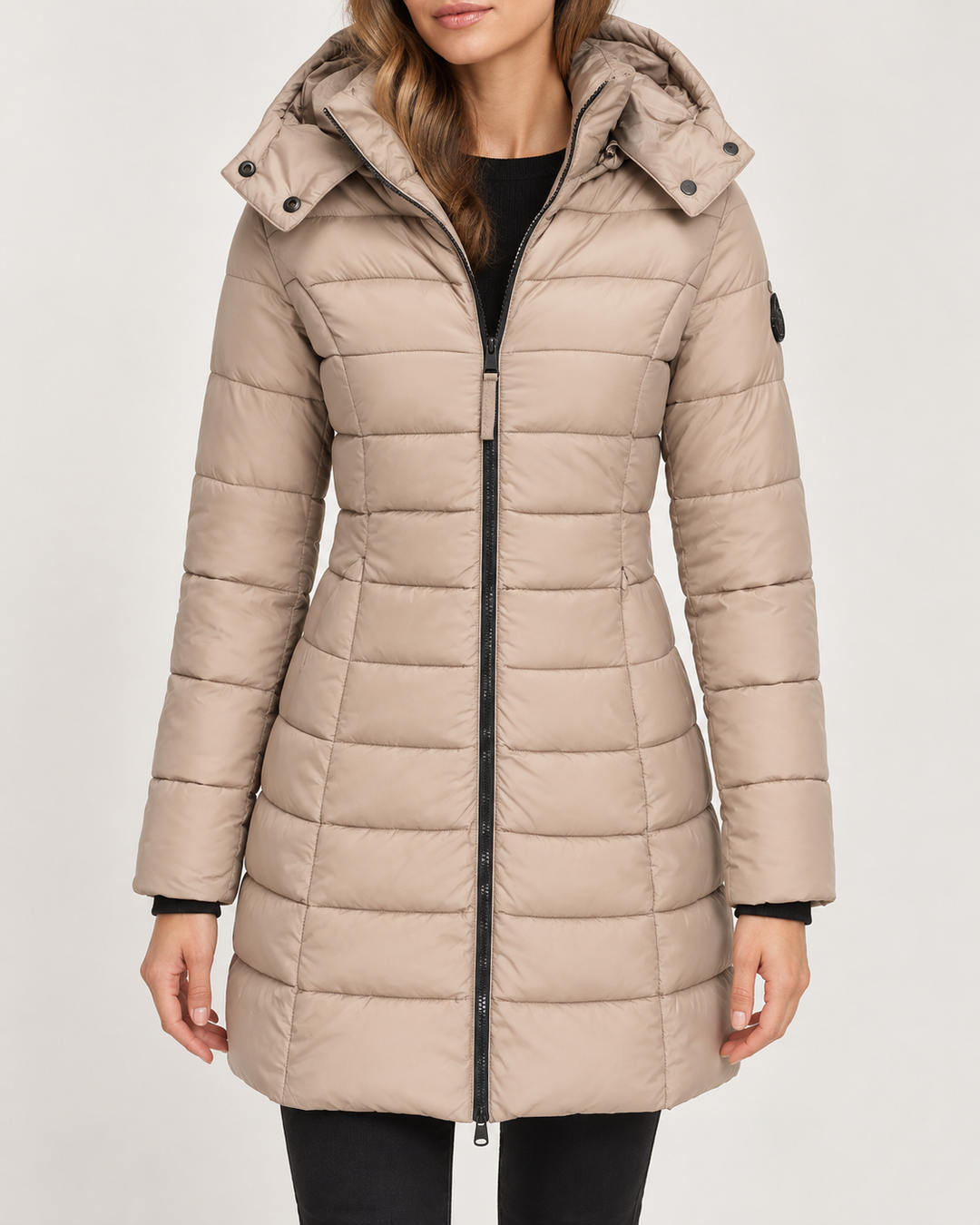 Doudoune Longue Femme Capuche Coupe Cintrée Fermeture Zippée – Ombline