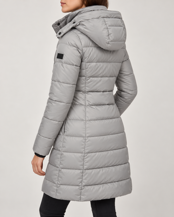 Doudoune Longue Femme Capuche Coupe Cintrée Fermeture Zippée – Ombline