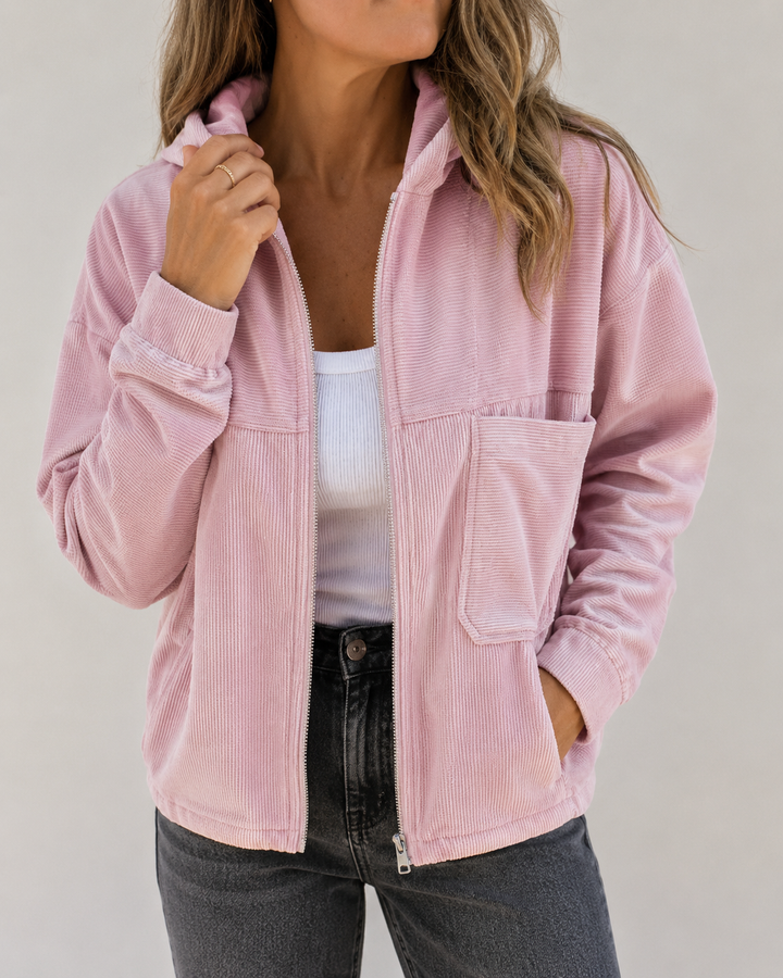 veste à capuche zippée pour femmes | coupe décontractée texture côtelée