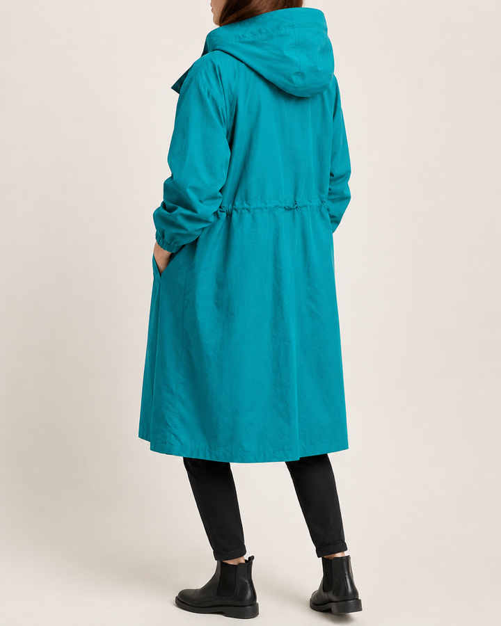 Trench-Coat Femme Imperméable à Capuche Ceinture Nouée – Édith