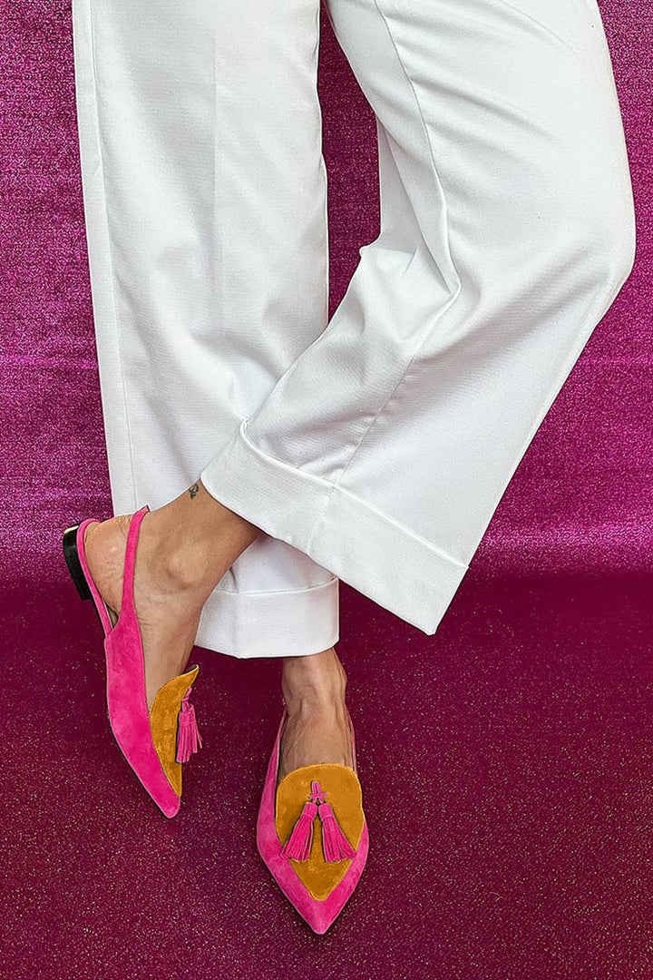 Frendessa | Ballerines colorées avec franges et une sangle décorative à la cheville