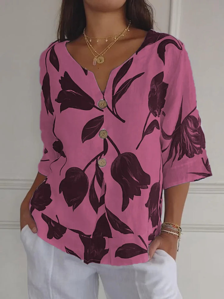 Sanne™ | Blouse Florale à Boutons
