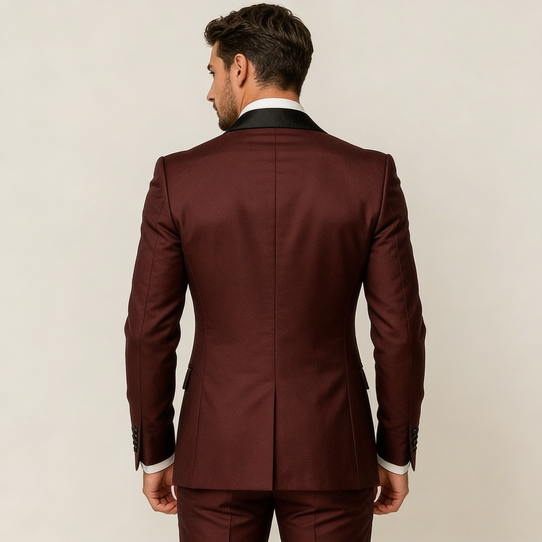 Costume homme trois pièces beige coupe moderne élégant mariage