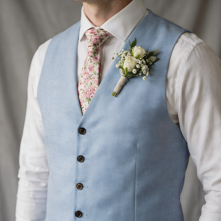 Costume homme trois pièces coupe ajustée mariage élégant