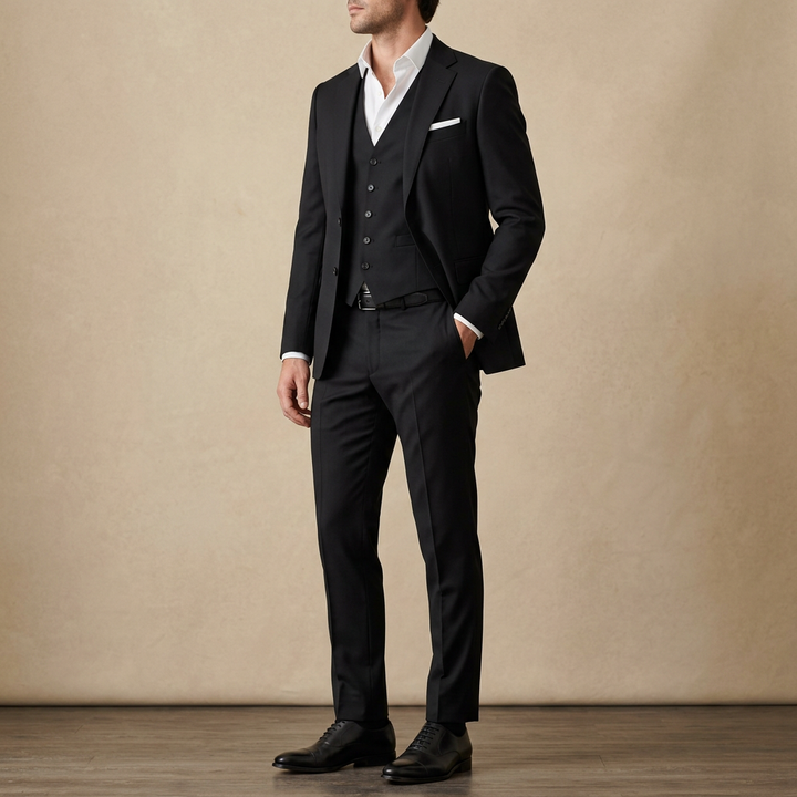 Costume homme trois pièces coupe ajustée élégant mariage cérémonie