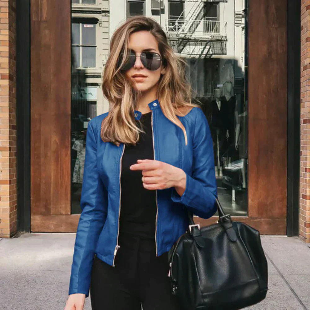 Sophia - Veste en Cuir Italienne Élégante