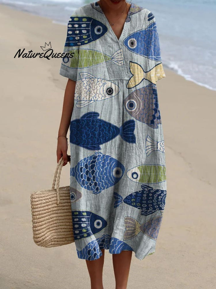 Édolie | Robe Graphique Poissons