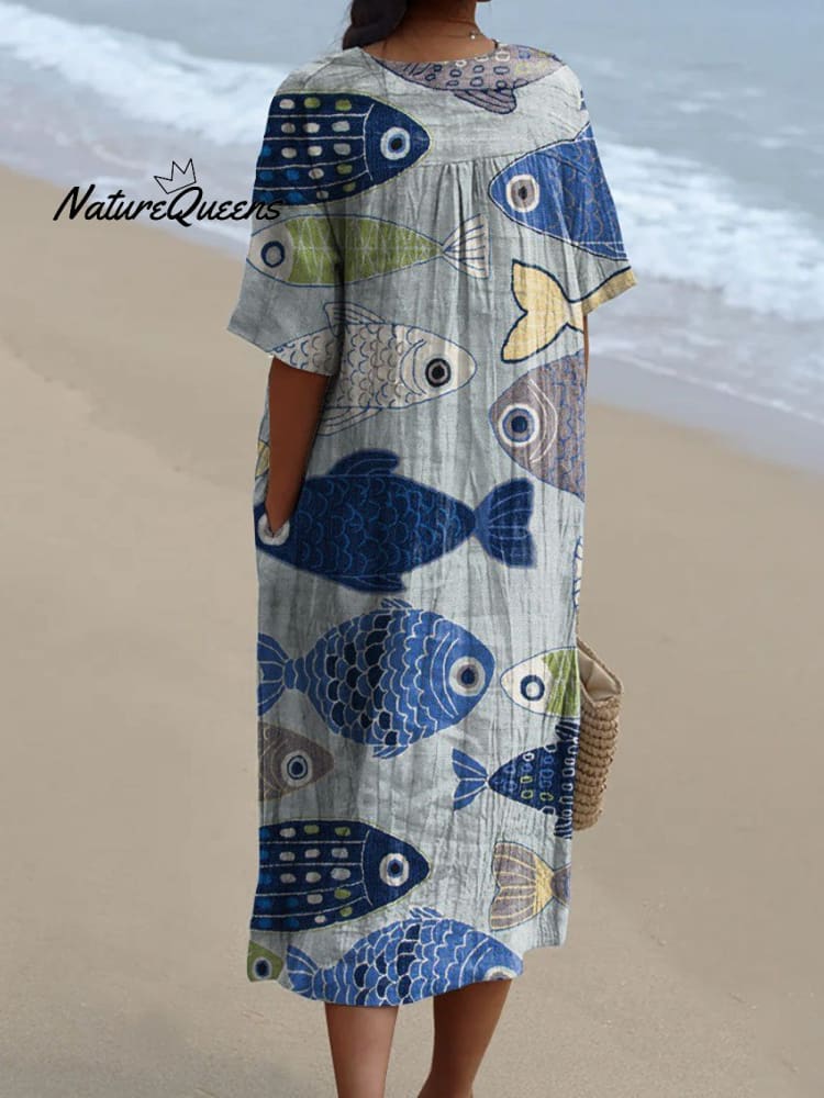 Édolie | Robe Graphique Poissons