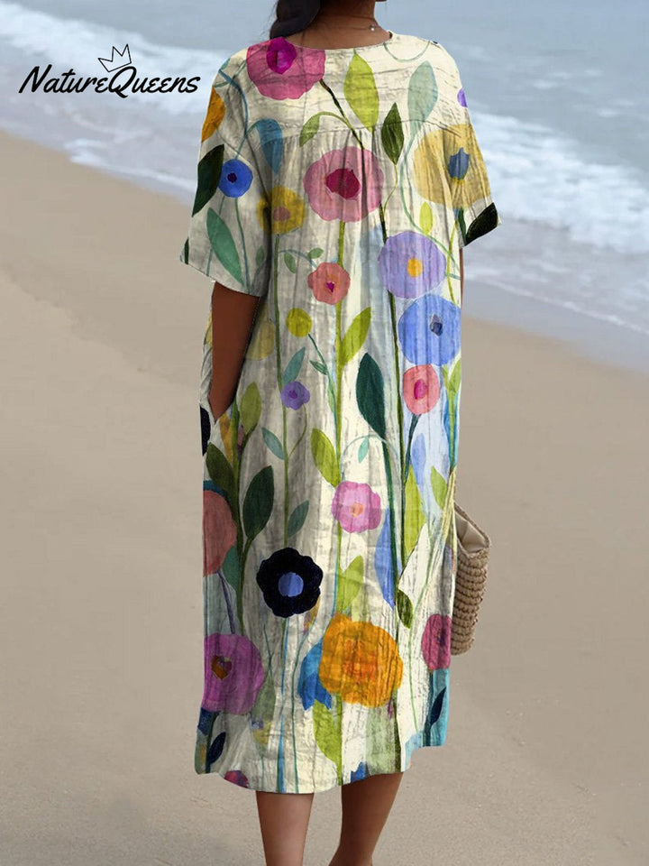 Aubane | Robe Aquarelle Fleurs