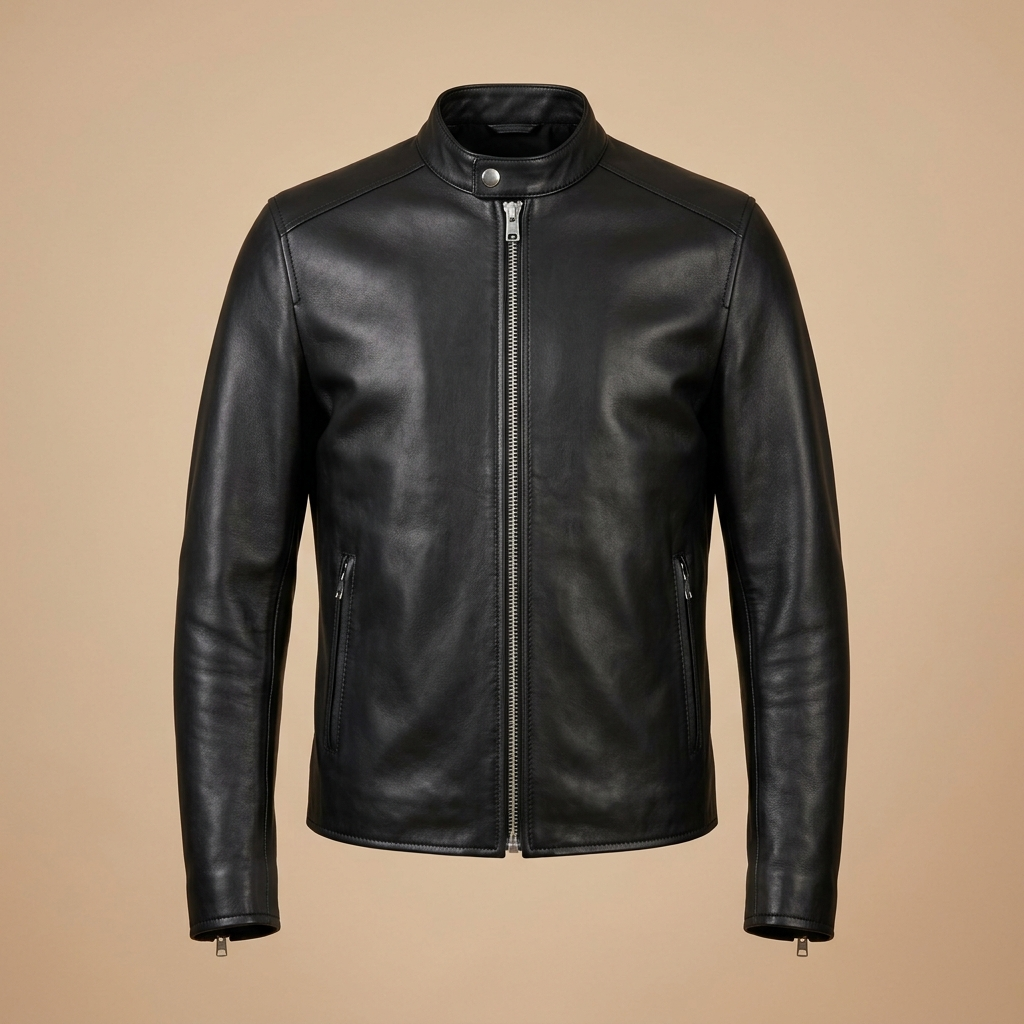 Veste pour hommes | Veste de motard avec fermeture zippée classique