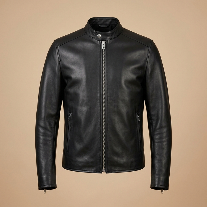 Veste pour hommes | Veste de motard avec fermeture zippée classique