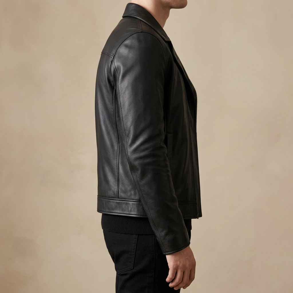Veste pour hommes | Veste de motard avec fermeture zippée classique