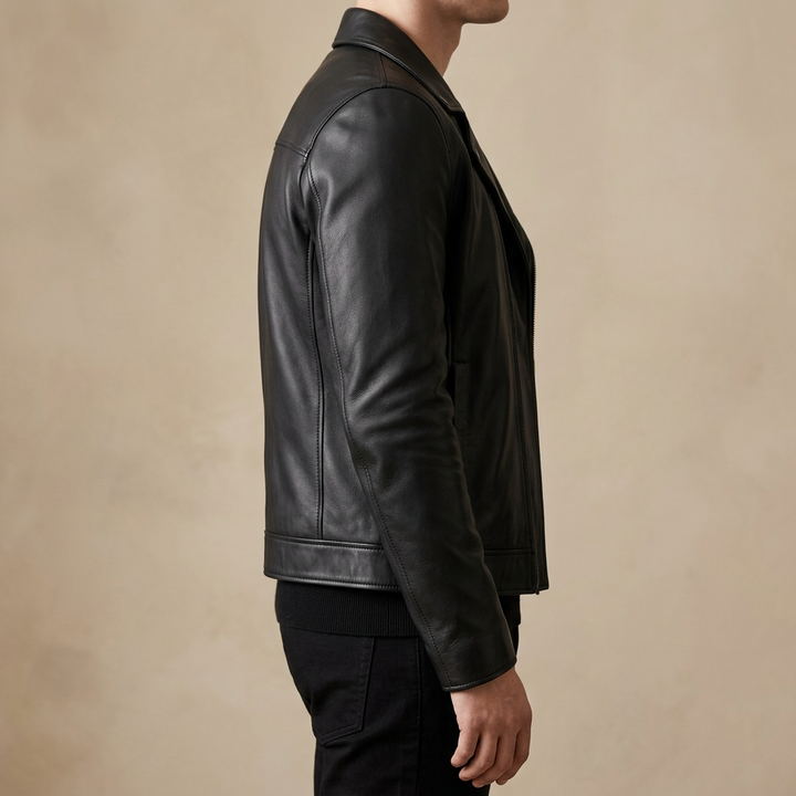 Veste pour hommes | Veste de motard avec fermeture zippée classique
