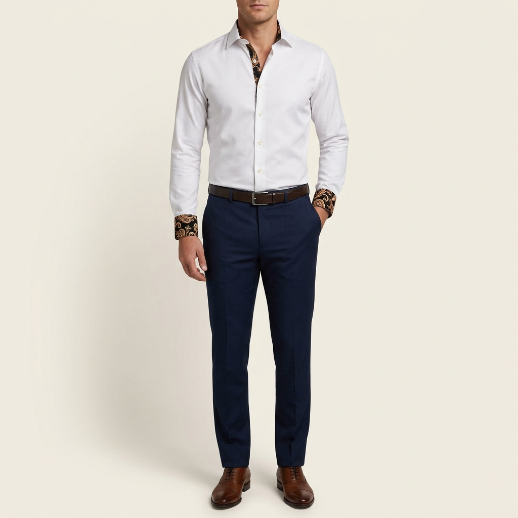 Chemise pour homme | Haut classique à manches longues ajusté
