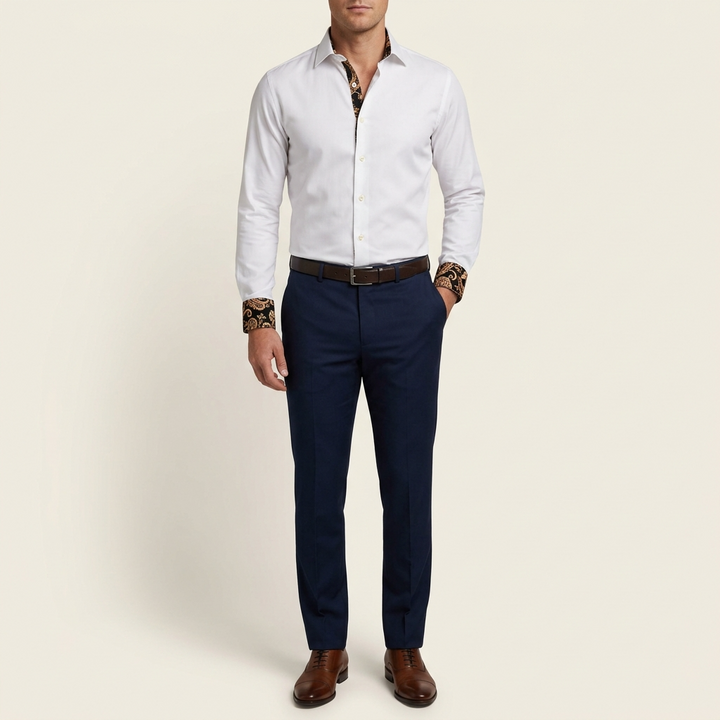 Chemise pour homme | Haut classique à manches longues ajusté