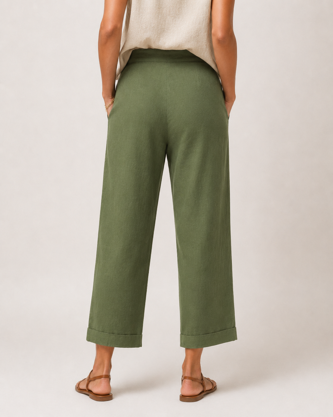 Pantalon été en lin confortable pour femme